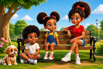 illustrate 3d children story book illustration and children book illustration