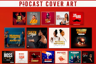 design a unique modern podcast cover art and podcast artwork logo
