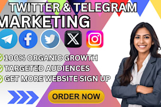 grow crypto telegram promotion, twitter marketing, telegram subscriber, mass dm