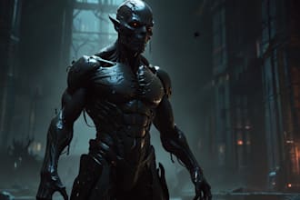 do sci fi horror and fantasy scene concept art illustrations