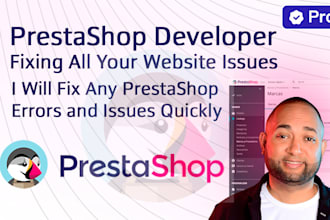 fix any kind of error and issues to the prestashop website