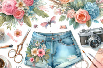 draw a watercolor fashion portrait