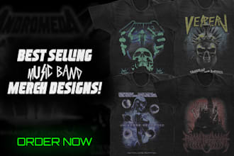 design high impact metal band merch in a streetwear style