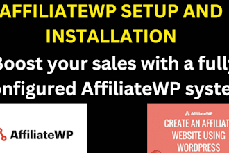 install and set up affiliatewp with full configuration and customization