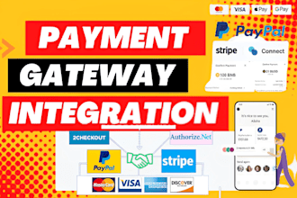 integrate payment gateway like stripe paypal grey applepay ecommerce integration