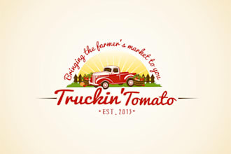 design awesome trucking tomato logo