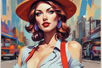 create a unique pop art and street graffiti style modern