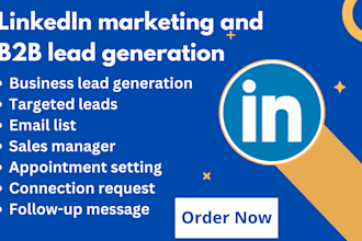 help you with linkedin marketing, b2b lead generation and appointment setting