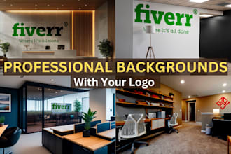 design a professional zoom virtual background with your logo