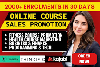 udemy online course promotion kajabi thinkific health course marketing