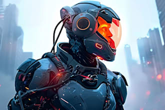 create digital sci fi character art and illustration