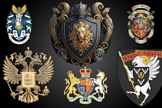 design heraldic coat of arms family crest monogram emblem