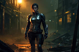 do sci fi horror and fantasy scene concept art illustrations