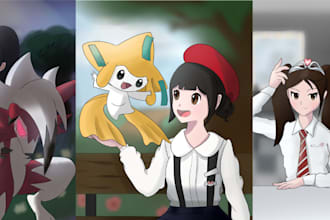 make your own pokemon trainer with their partner pokemon