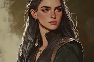 do create fantasy character design use d and d, illustration