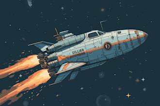 design a spaceship, sci fi illustration and sci fi art