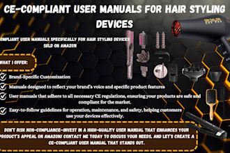 write ce compliant user manual for hair styling devices for bol amazon products