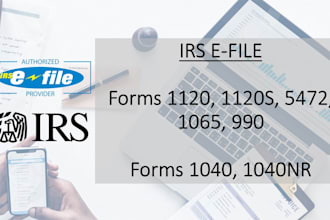 efile form 1120 1120s with the irs