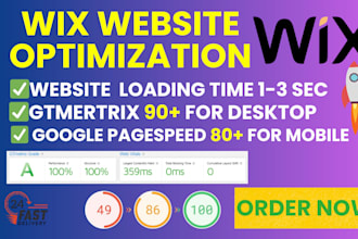 optimize wix page speed, improve and increase wix website performance speed up
