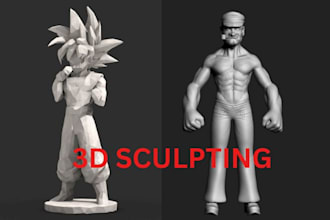 create high quality 3d models, sculpting, character models, printable miniatures