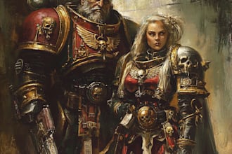 make a awsome warhammer character art illustration