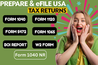 do professionally efile us tax returns 1040, 1120, 1065 and 1120s for US, uk