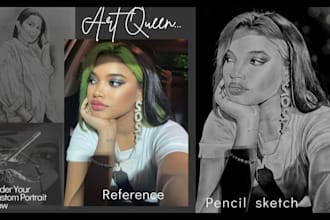 draw a realistic hand drawn pencil portrait from your photo