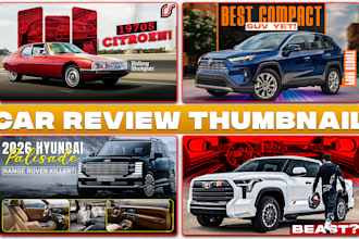 design attractive and eye catching car review thumbnail