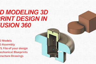 do 3d modeling 3d print design in solidworks fusion360 inventor catia and creo