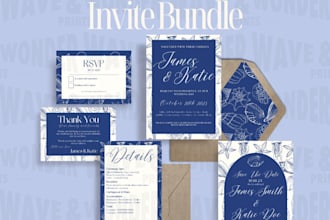 create wedding invites and wedding stationary bundles
