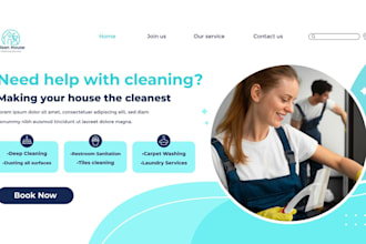 build cleaning service website, house, office cleaning, booking koala website