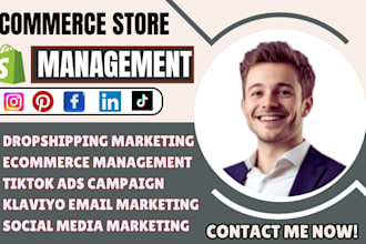 do ecommerce store management etsy, ebay shopify, tiktok shop dropshipping sale