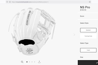 setup 2d 3d baseball, softball glove on kickflip and shopify zakeke