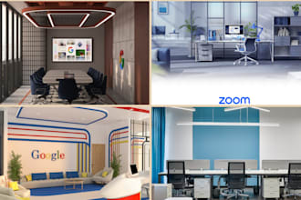 set up office mockup, google meet background, virtual meeting and zoom