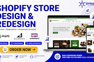 develop shopify store,build ecommerce store,design or redesign shopify website