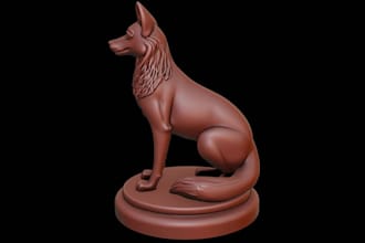 design custom animal figurines for printing in zbrush and blender
