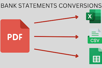 convert bank statement PDF to excel, virtual assistance