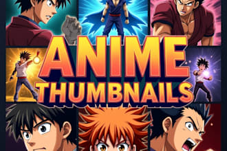 design a unique youtube thumbnail, manga, anime thumbnail in just 24hr