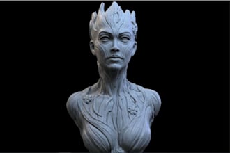 memorial 3d human headbust,creature,orc,3d bas relief,zbrush stl ender printing