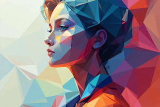 draw polygonal and low poly illustrations