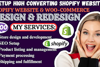design redesign shopify dropshipping store, wocommerce website design pod store