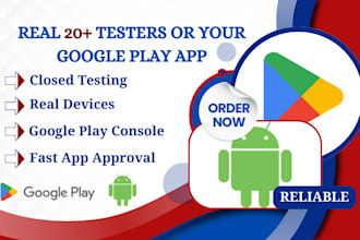 provide real 20 app testers for google playstore closed testing