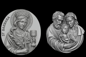 create 3d bas relief 3d coin models for 3d printing