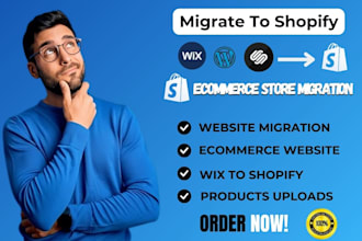 migrate ecommerce store to shopify, wix, wordpress, online store products