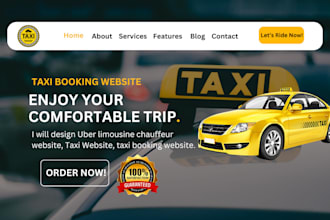 build taxi booking website, chauffeur website, limousine service website