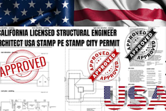 california licensed structural engineer architect USA stamp pe stamp city permit