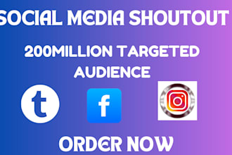 share, shoutout promote website link to 200m fb, twitter, ig, tiktok audiences