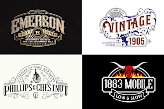 create stunning retro vintage logo and tattoo design