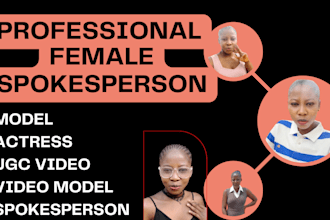 be your female spokesperson model ugc actress and voice over