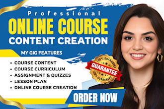 do online course content, course creation, course curriculum, PPT, lesson plan